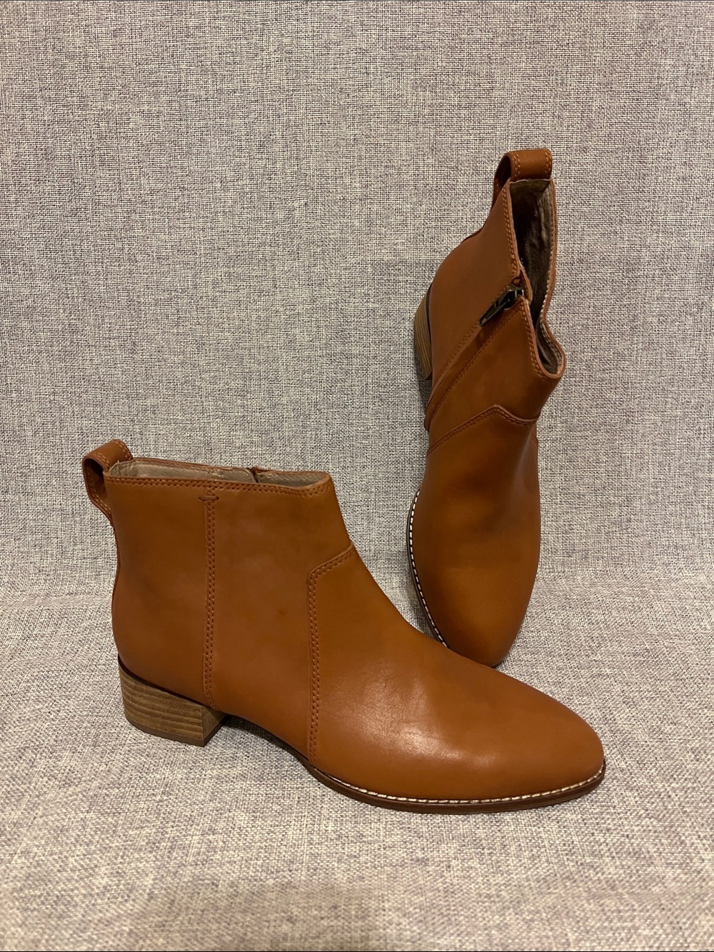 Madewell Cognac Brown Leather Ankle Booties